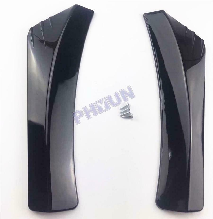 2x Car Rear Bumper Lip Splitter Protector w/ Screws Glossy Black ABS Universal