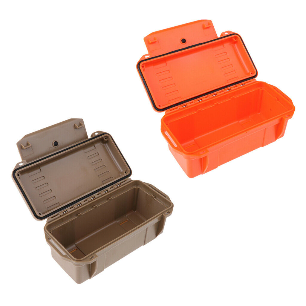 2 Pieces Outdoor Shockproof Storage Airtight Survival Seal Case Camping Box