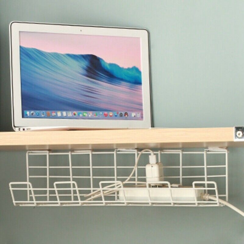 1Pc Under Desk Cable Management Rack Compact Cable Organizer Storage Rack B S3M7