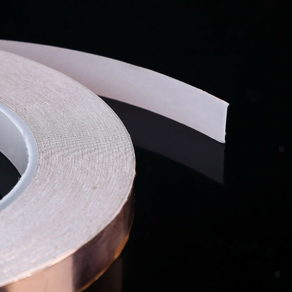 Copper Foil Tape 30m x 10mm - EMI Shielding Double Sided Conductive Adhesive