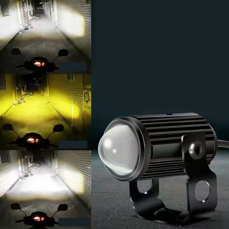 12/48V Motorcycle LED Driving Fog Lights Amber White 6000LMW 6000k for Truck ATV
