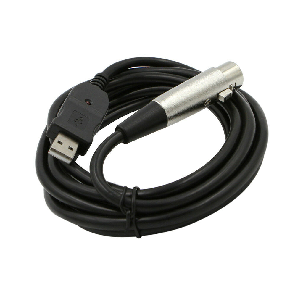 USB 2.0 Male MIC Link Adapter to 3 Pin XLR Female for Recording Karaoke