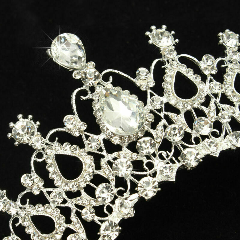 Princess Bridal Crystal Wedding Hair Tiara/Crown Prom Veil Headband