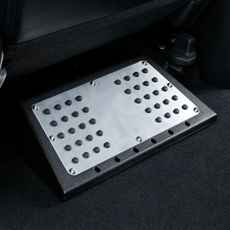Car Rear Seat Pedal Aluminum Alloy Floor Carpet Foot Leg Rest Pad Support Kit