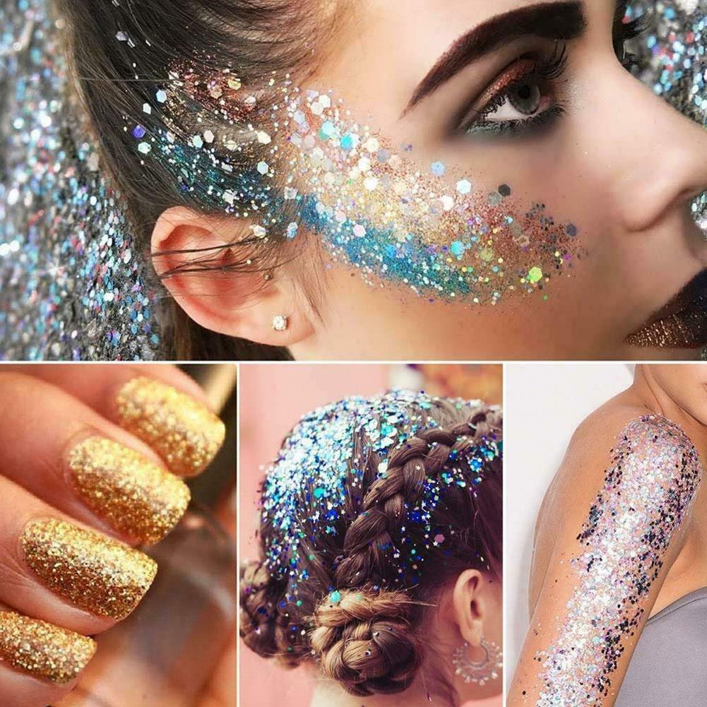 3pc Glitter Gel Face & Body Art Holographic Face Paint Eyeshadow Festival Makeup