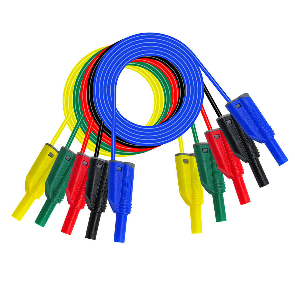 5pcs Banana Plug to Banana, Test Cable Lead Connector - Dual Tester Probe