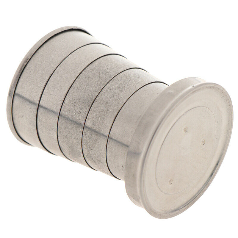 75ml Folding Cup Outdoor Travel Stainless Steel Portable Retractable Wine Cu DD