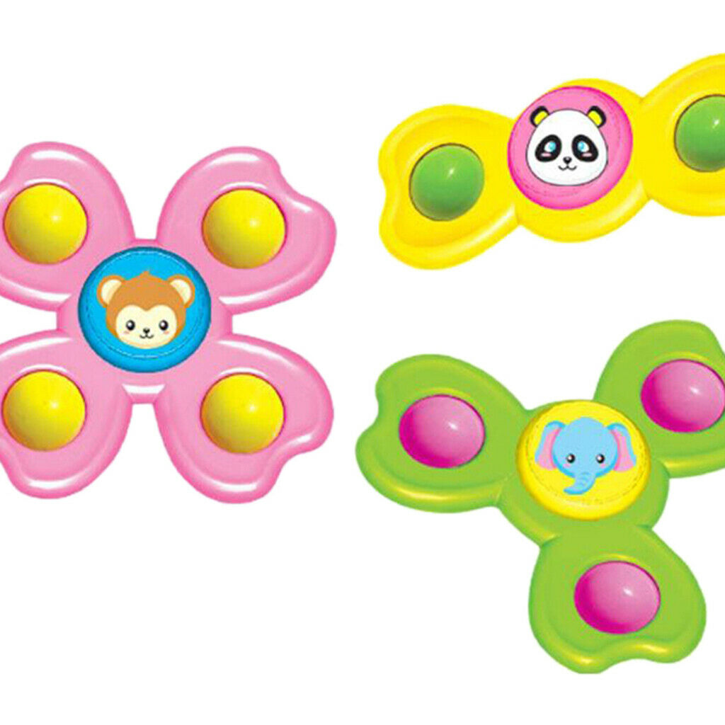 Suction Cup Gyro Spinner Shower Toys Focus Stress Relief For Kids Animal