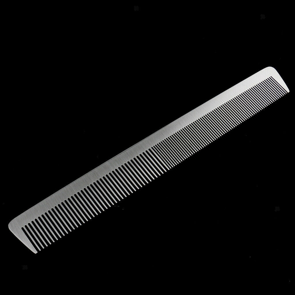 2x Stainless Salon Cutting Hair Tooth Comb Barber Hairdressing Tool