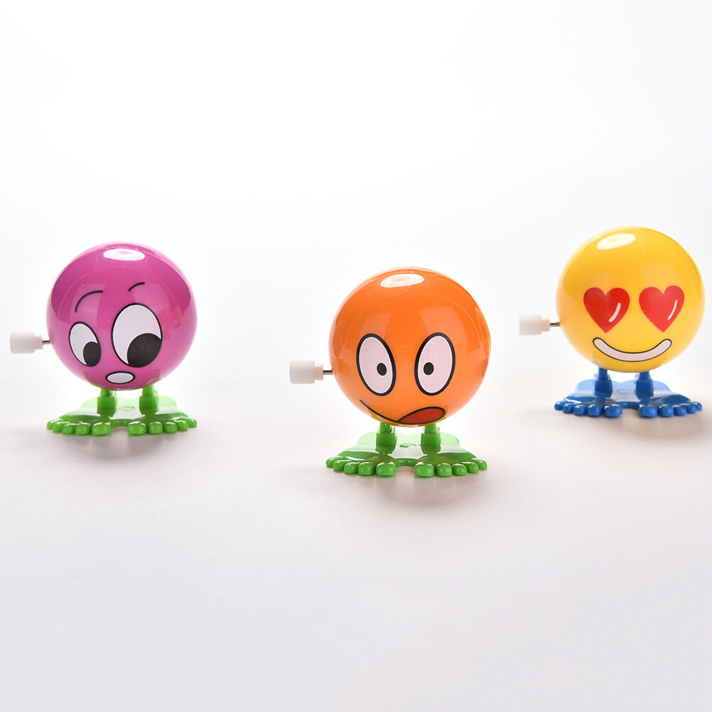 2 Pcs Wind up Face Colorful Funny  Cartoon Somersault Running Clockwork To.l8
