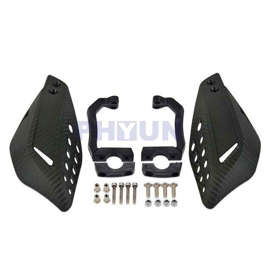 Pair Motorcycle 7/8" Handlebar Guards Handle Protector Shield Carbon Fiber Style