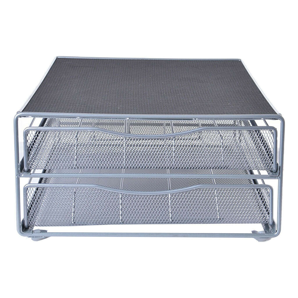 Practical Iron Coffee Pod Storage Drawer Double-layer Easy to Take Counter