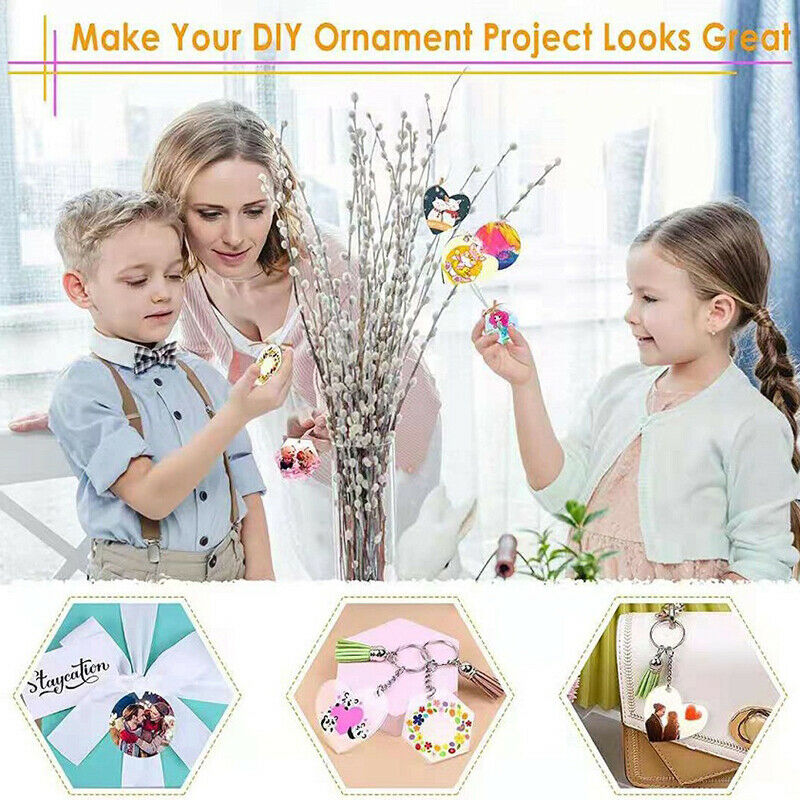 Acrylic Keychain Blank Transparent Ornament Pendants and Round Keychain Tass JY