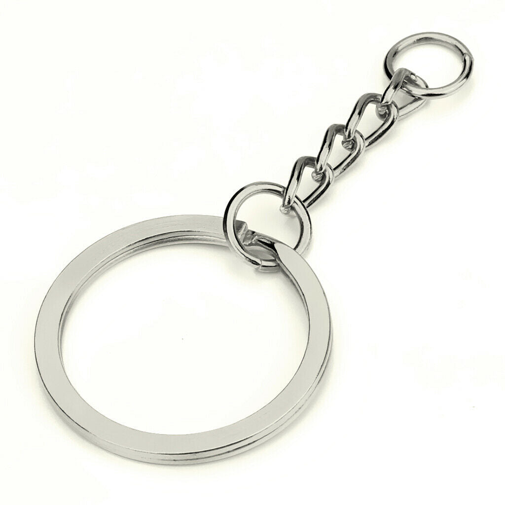 30 Pcs Alloy Split Keyring with Chains 28mm