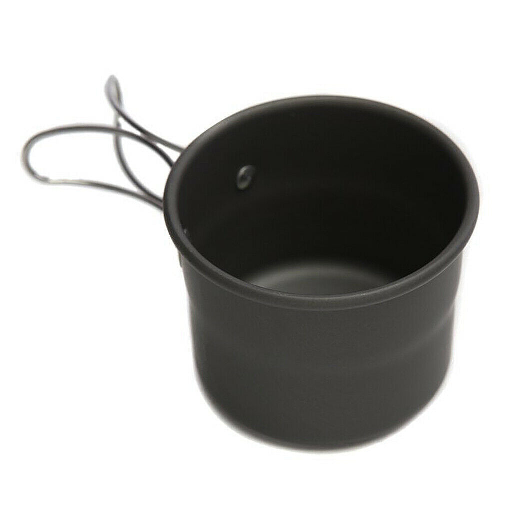 2X Outdoor Camping Portable Aluminum Alloy Cup Coffee Mug w/ Folding Handle