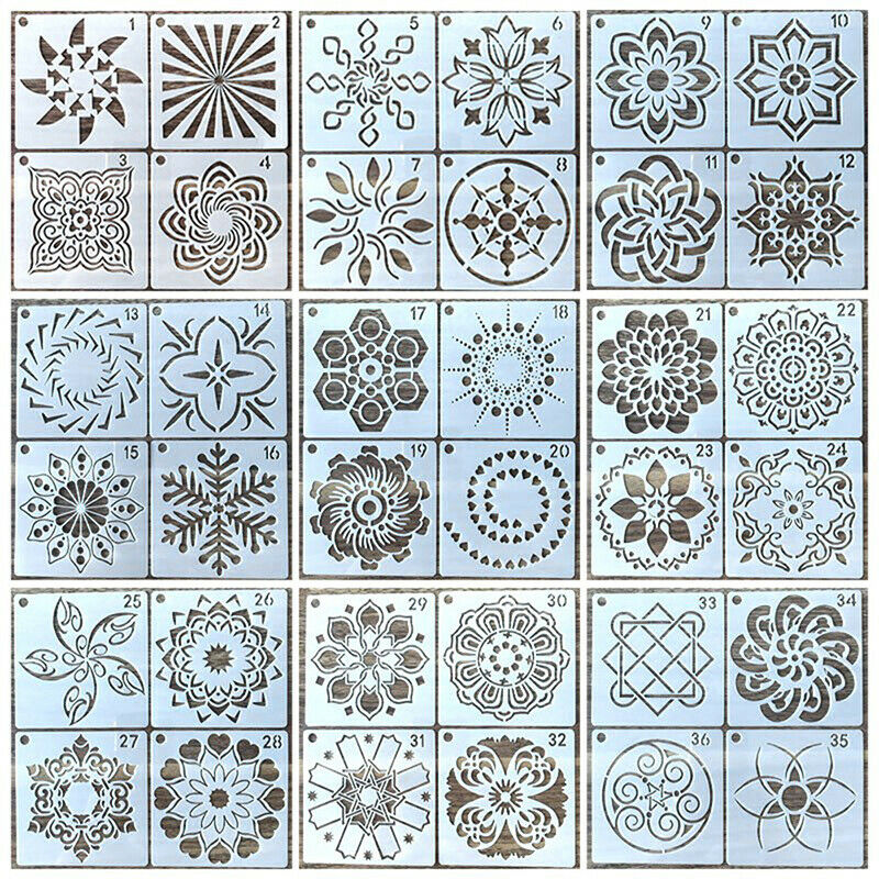 36Pcs Mandala Painting Templates Perfect For DIY Rock Painting Art CanvasBDAU