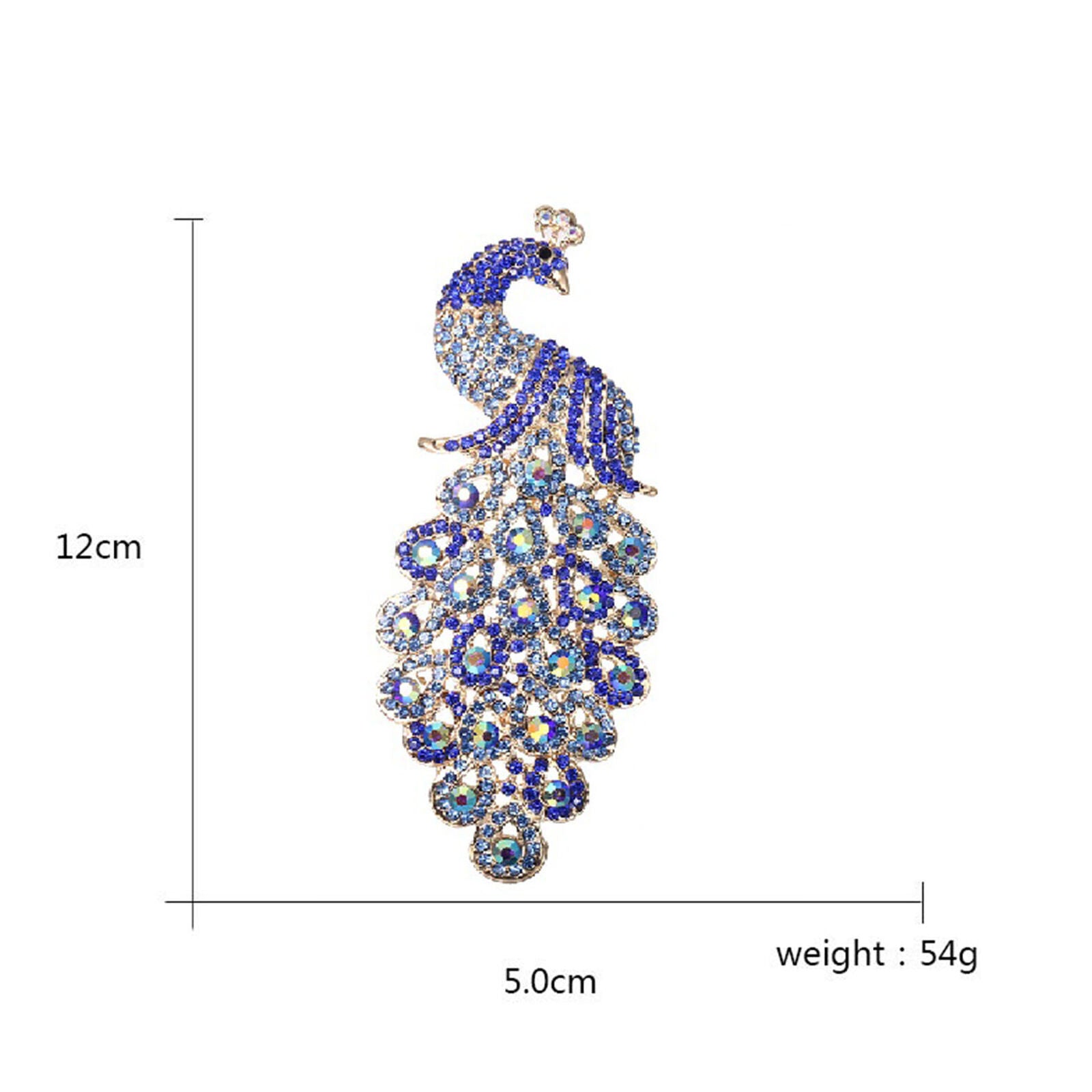 Christmas Peacock Brooch Women Lapel Pin Animal Pendant Blue Peafowl Halloween