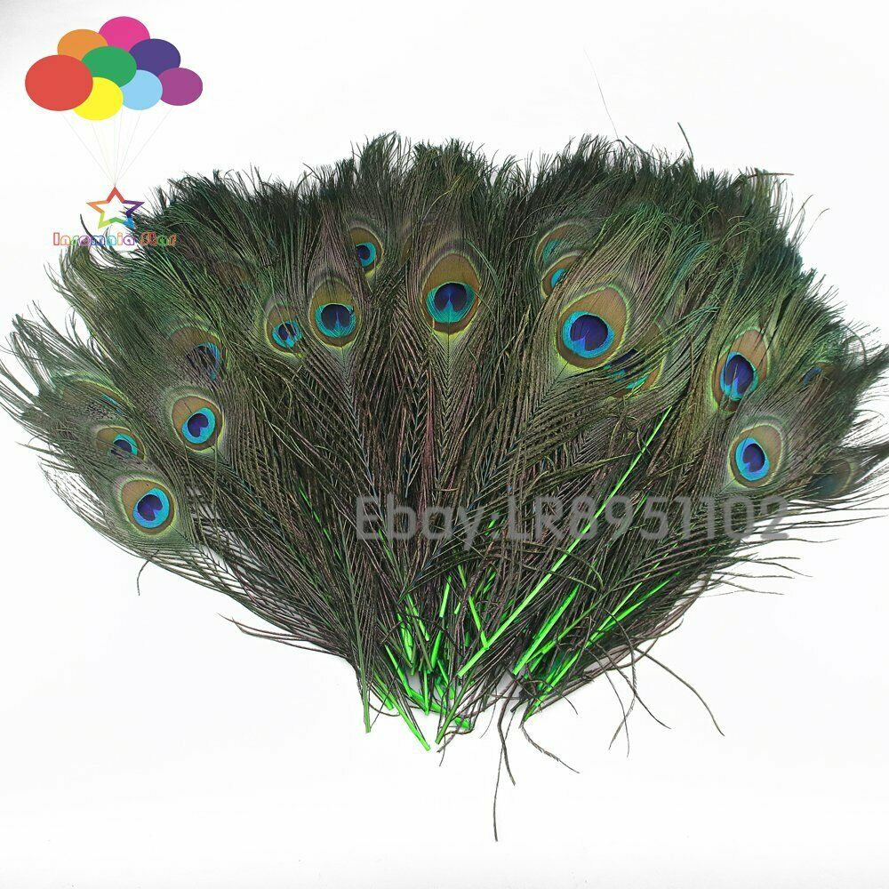New 100 pcs quality Fruit green peacock feathers 10-12inch / 25-30cm DIY wedding