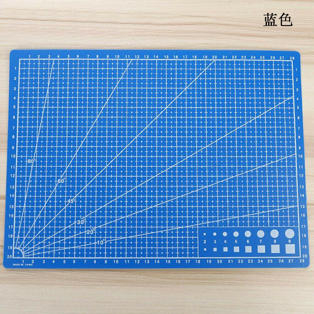 A4 Printed Grid Lines Cutting Mat Leather Paper Board Scale Plate Stationery Set