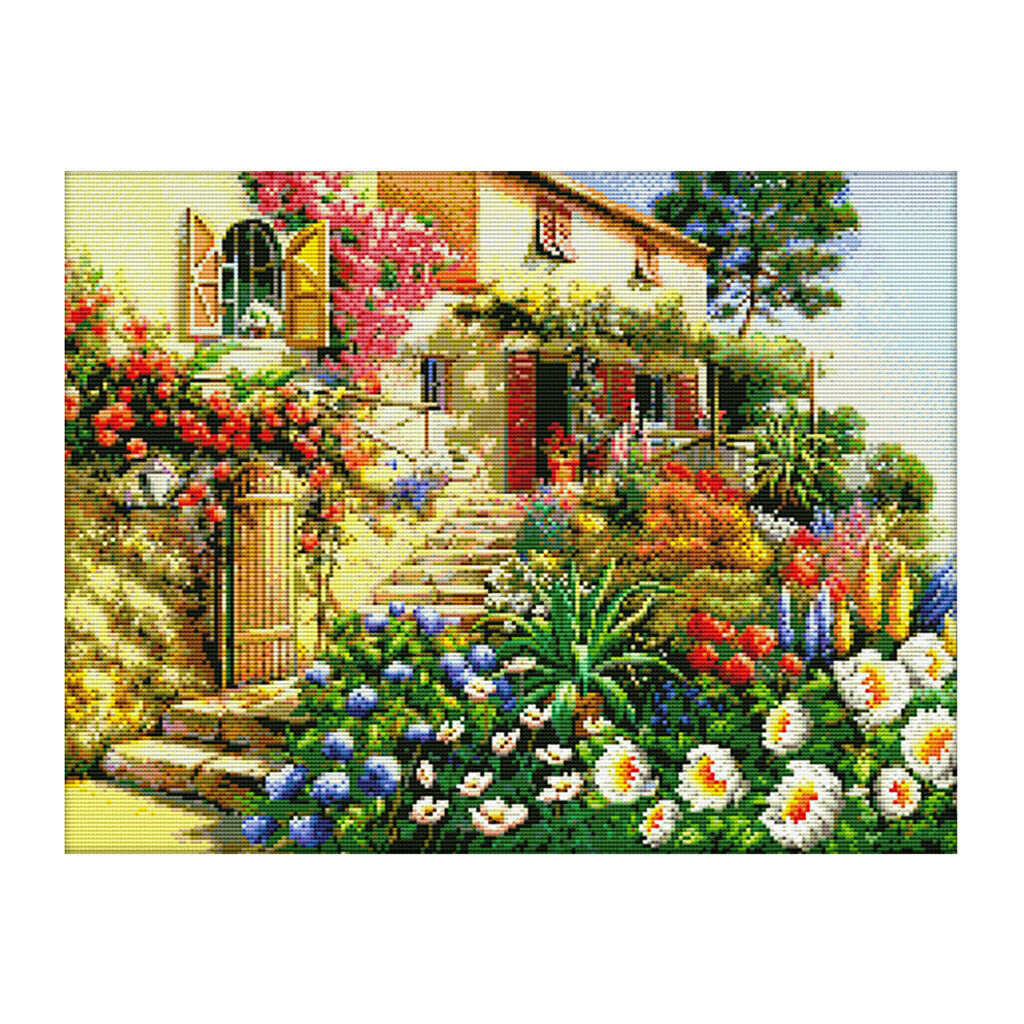 Cross Stitch Kit Embroidery Pattern Garden Villa Picture Embroidery Set