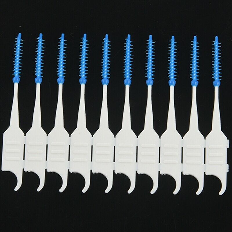 40pcs Teeth Toothpicks Dental Floss Picks Interdental Brush Stick Tooth Clean A1