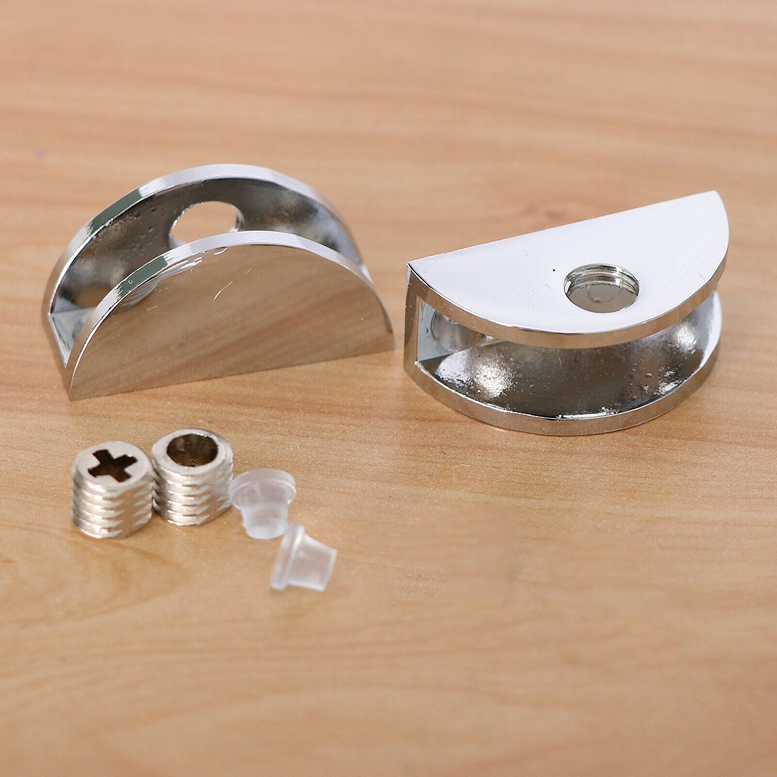 2pc Glass Clamps Clip Bracket Holder Shelf Handrails Flat Base Fixed Glass 6-8mm