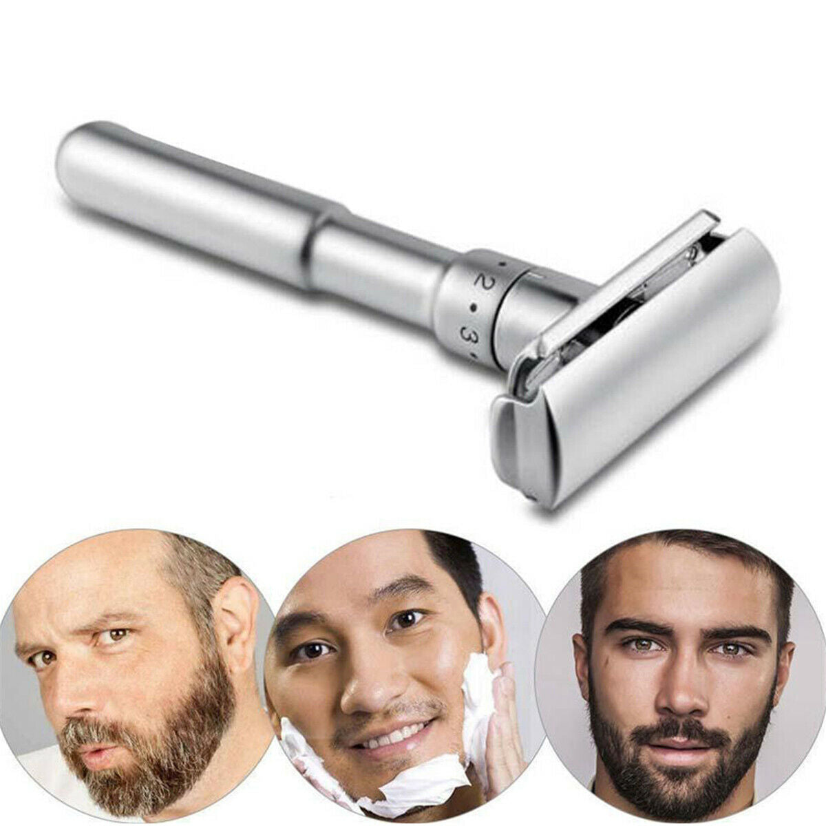 Men Adjustable Double Edge Shaving Safety Razor Shaver With 5pcs Blades Zinc