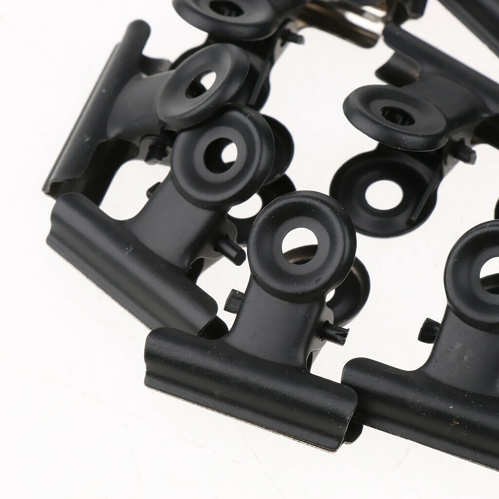 40Pieces 22mm Metal Bulldog Clips Letter Grip Clips Office Supply Black Color
