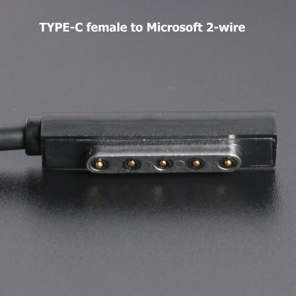 65W PD Fast Charging USB C Female Adapter Cable for Microsoft Surface Pro 2 @