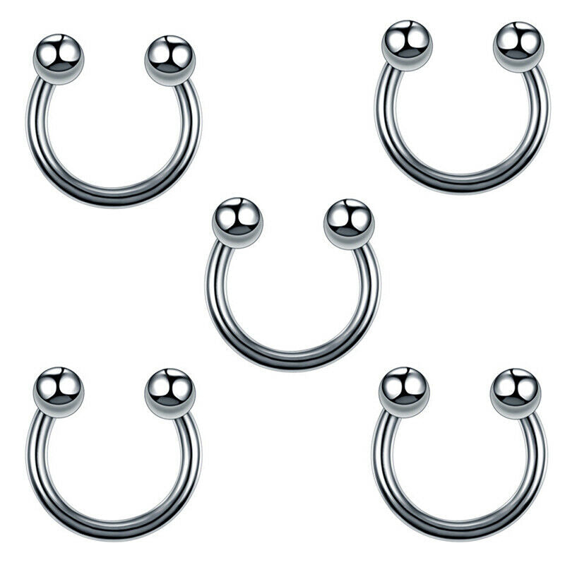 60Pcs Steel Mixed Nose Lip Eyebrow Tongue Belly Bar Ring Body Piercing Je.l8
