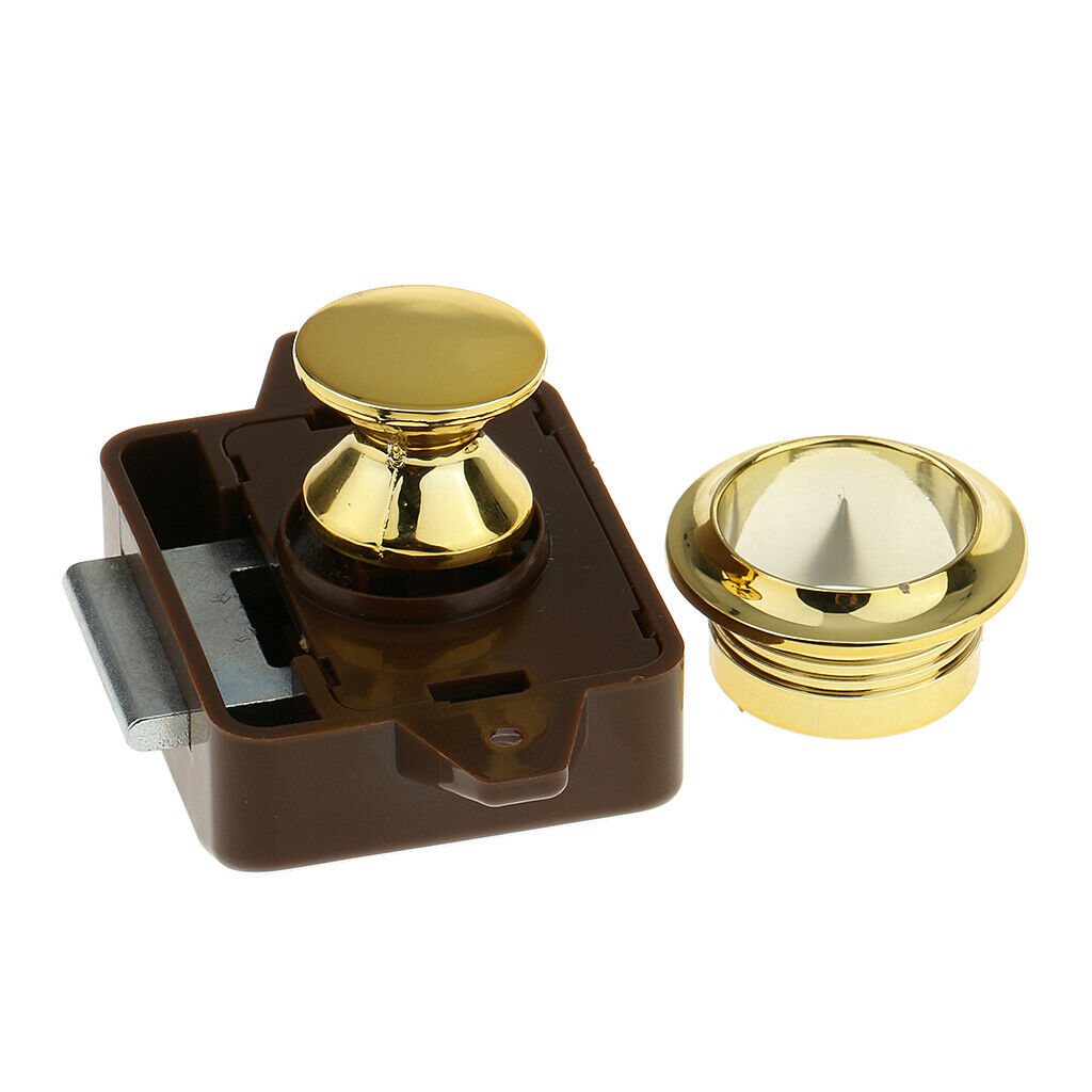 3x Mini Push Button Catch Lock Cupboard Door Drawer Knob Caravan Motorhome