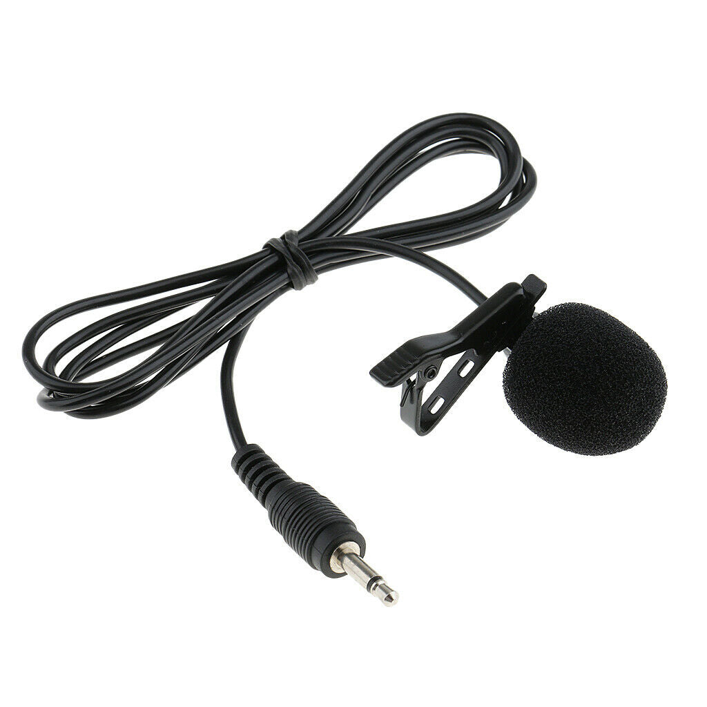3 Pcs Lavalier Microphone Mic for Vloggers Tour Guide 3.5mm Clip-on Black