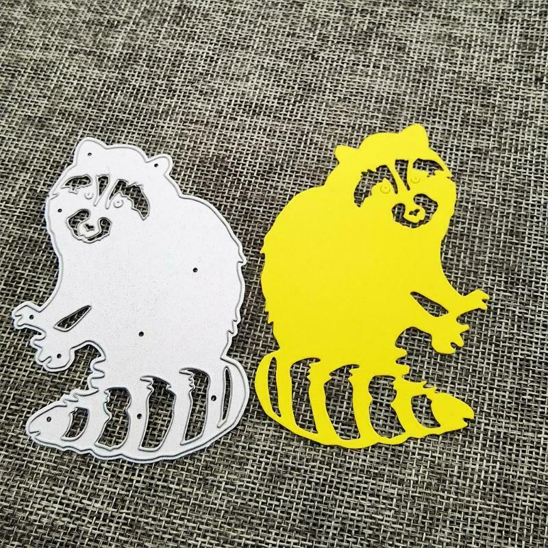 Cute Little Raccoon Silhouette Carbon Steel Cutting Dies DIY Scrapbooking Photo