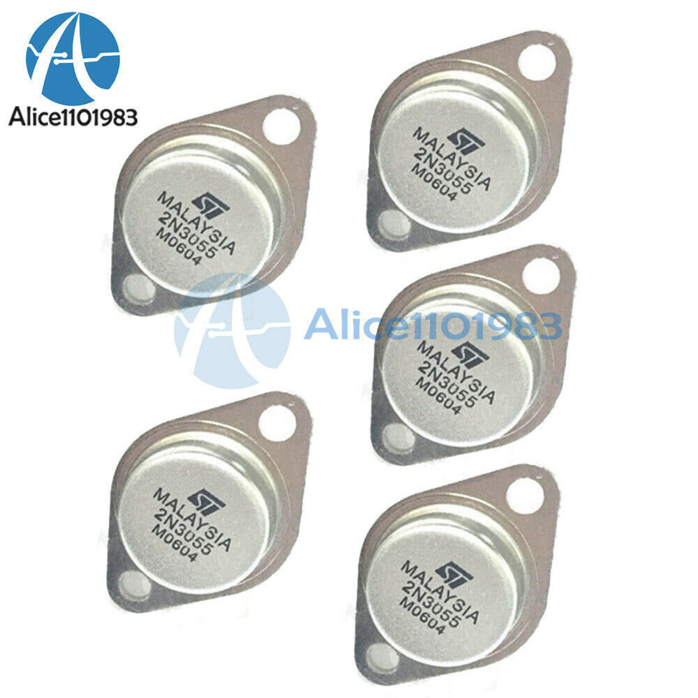 5PCS TRANSISTOR ST TO-3 2N3055 NPN AF Amp Audio Power Transistor 15A / 60V