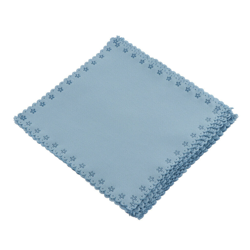 20 Pieces Double Sided Microfiber Glasses Screen Lens Cleaning Cloth Blue