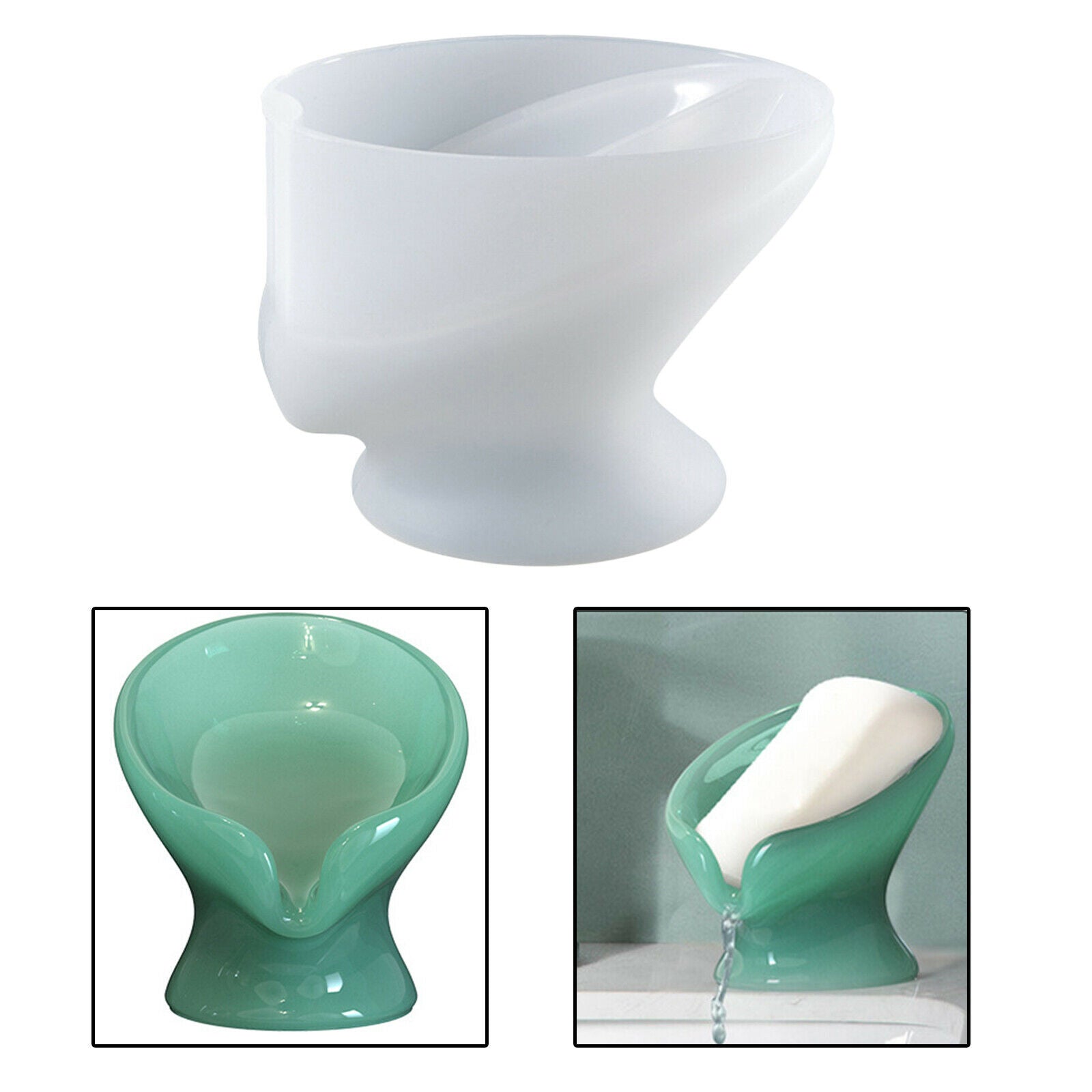 Soap Holder Silicone Mold Easy Clean with Drain DIY for Shower Kitchen Sink