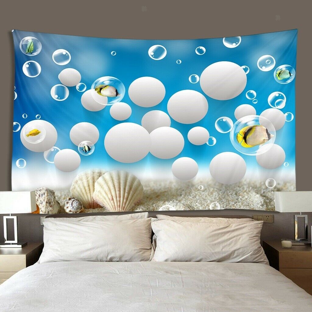 Digital Printed Undersea World Wall Hanging Tapestry Living Room 200x150cm