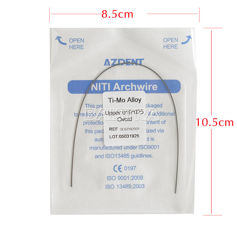 30X Dental Orthodontic TMA Beta Ti-Mo Alloy Rectangular Arch Wires 019*025 Upper