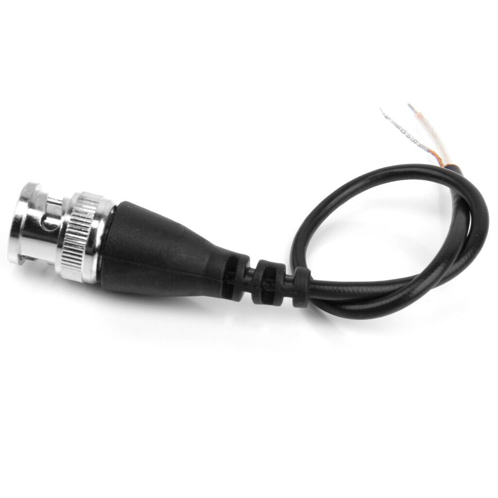 10pcs 20cm DC Power BNC Plug Pigtail Wire for CCTV Camera BNC Monitor Black
