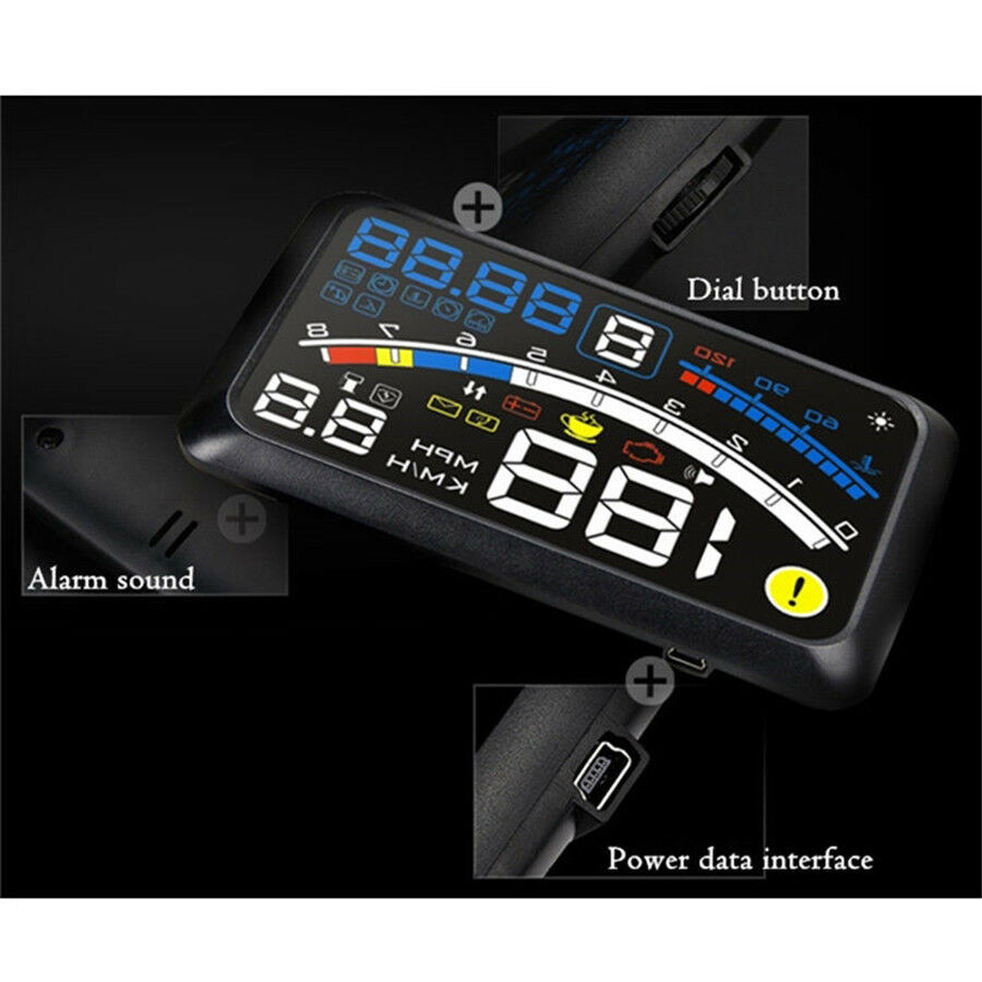 Driving Head Up Display Speedometer Projector OBD2 EOBD Speed Shift Gear Warning