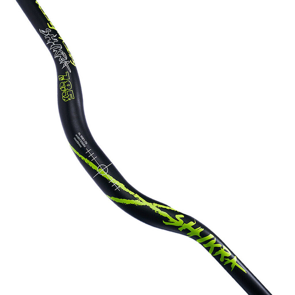Mountain Bike Handlebar Hi-Riser Handlebar 785mm Wide Bar Black+Green