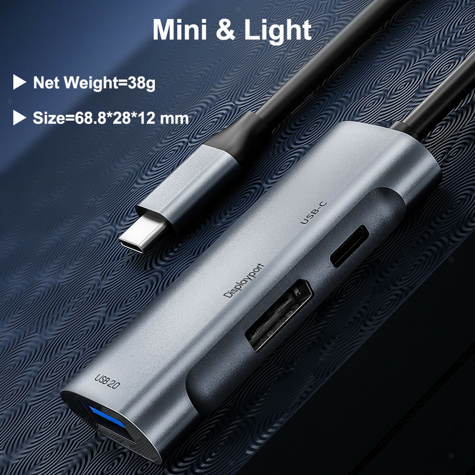 USB C to Display Adapter 480Mbps 60W PD Charger for MacBook Pro Smartphones