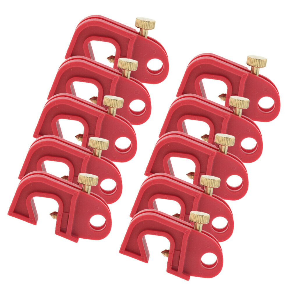 10x Universal Mini Circuit Breaker Fuse Lockout Device w/ Twisted Screw Red