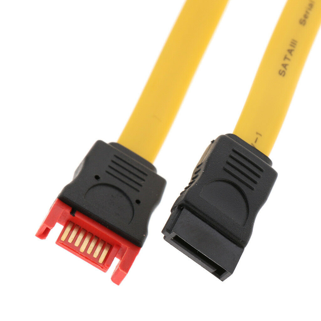 4X SATA III Cable, SATA III 7 Pin Male To 7 Pin Female Extension Cable-Yellow