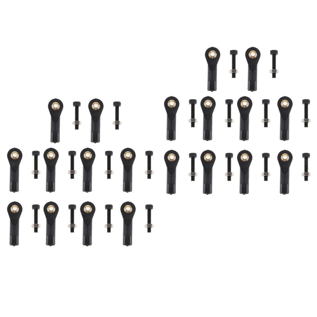 Nylon Link Rod End Ball Joints for 1/10 RC Car Crawler Buggy (Pack of 20pcs)