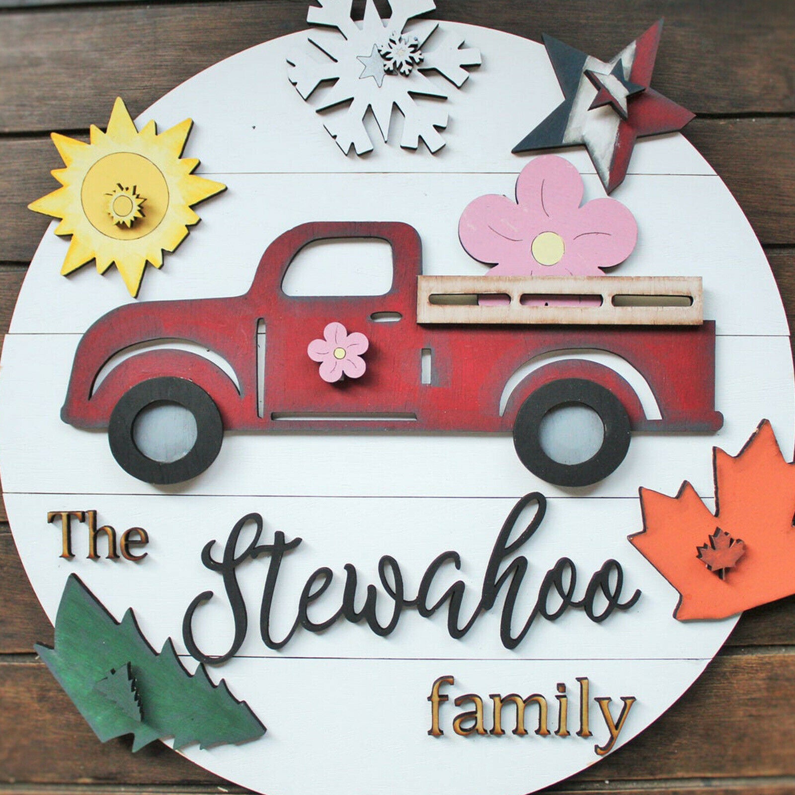 Seasonal Welcome Door Sign Hanging Garland Christmas Festive Decoration