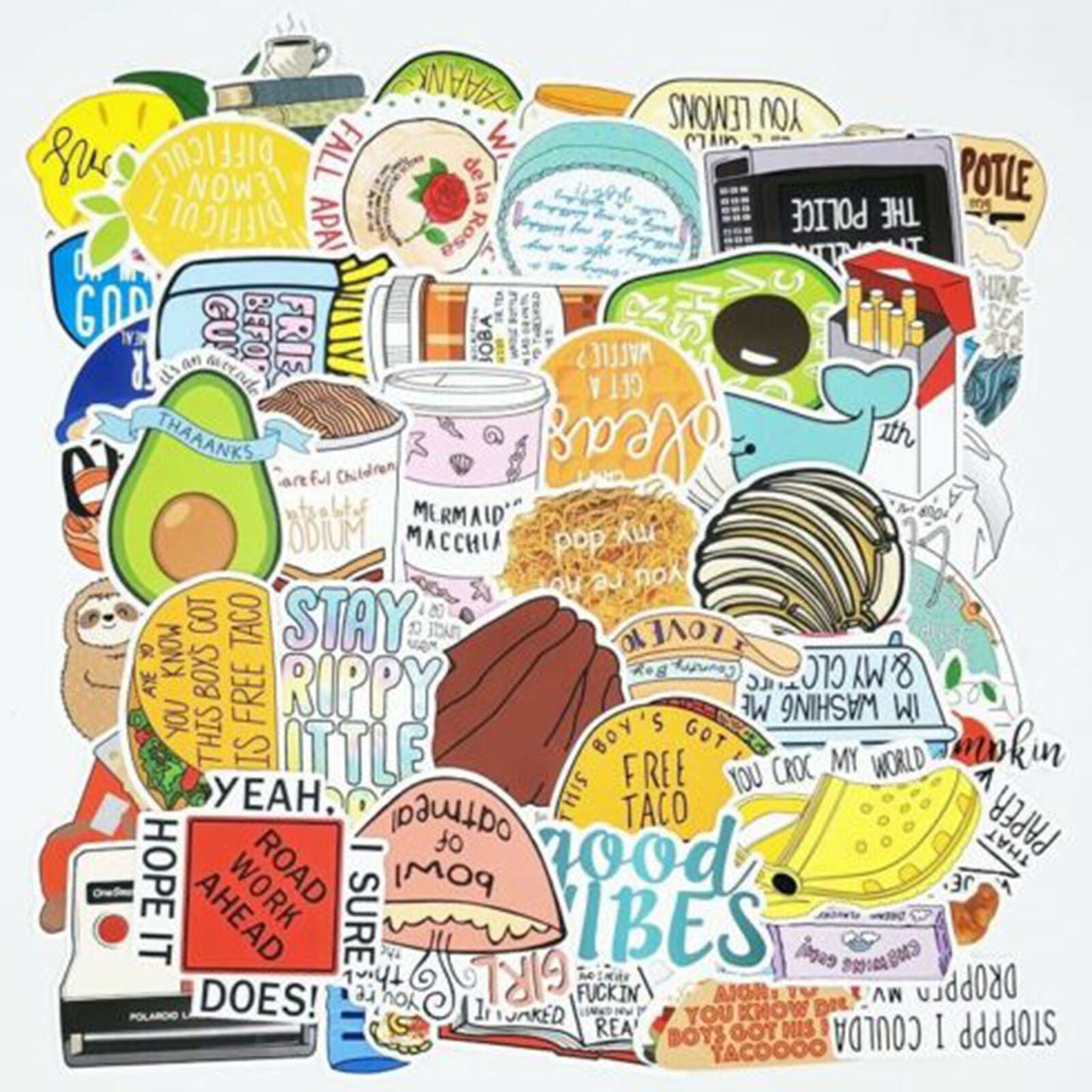 100Pcs Cute Vine Stickers Pack for Luggage Laptop Skateboard Water Bottle Decals