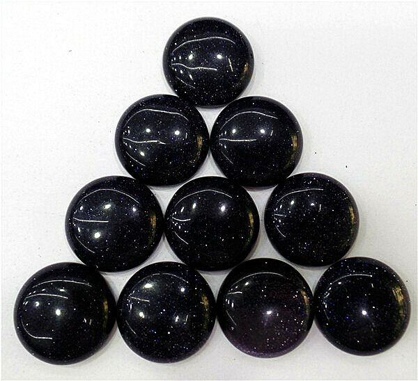 10Pcs 20mm Wholesale Blue Sand Stone Round Cab Cabochon Jewelry Making HH7151
