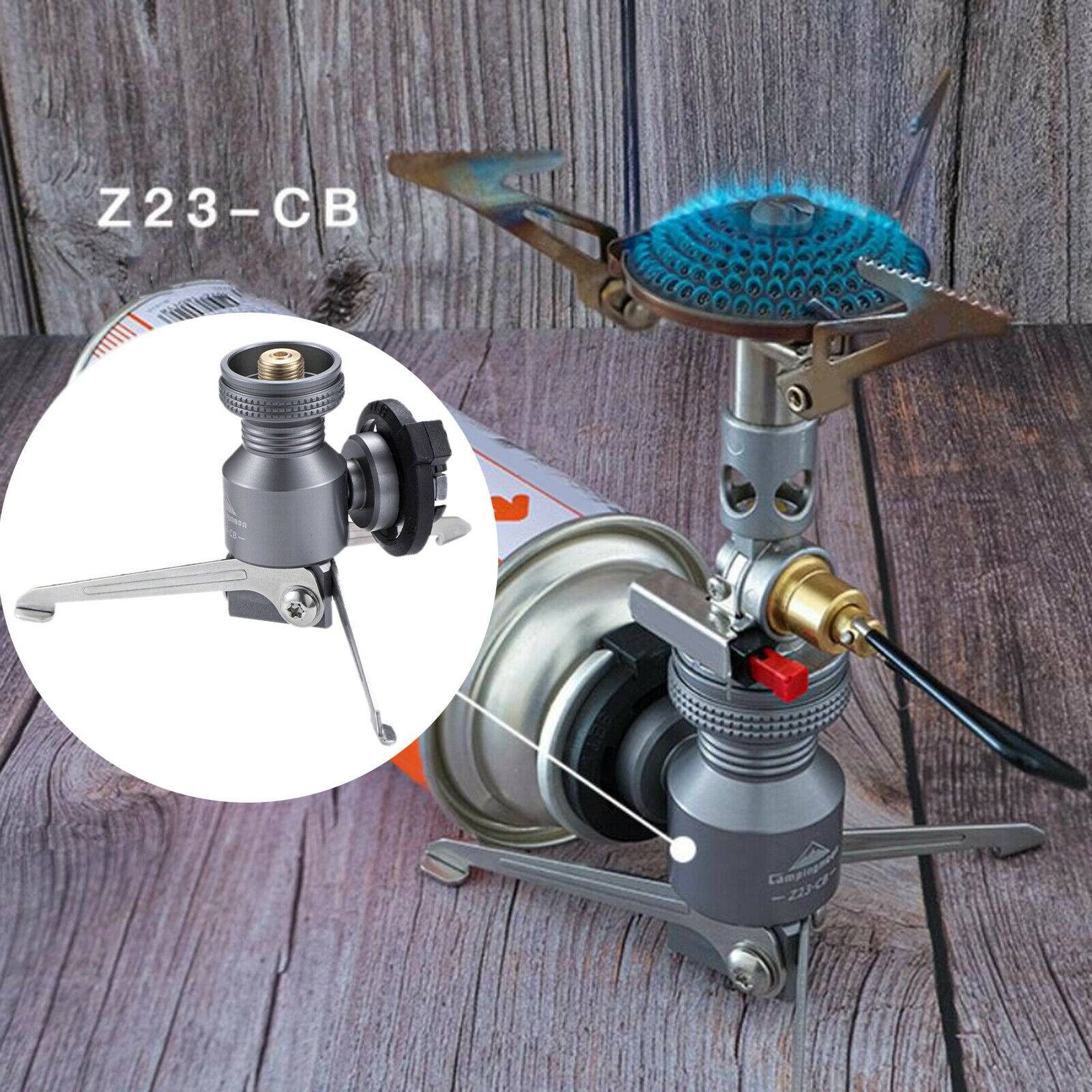 Campact Gas Canister Adapter Tripod Collapsible Burner Connector Cookout