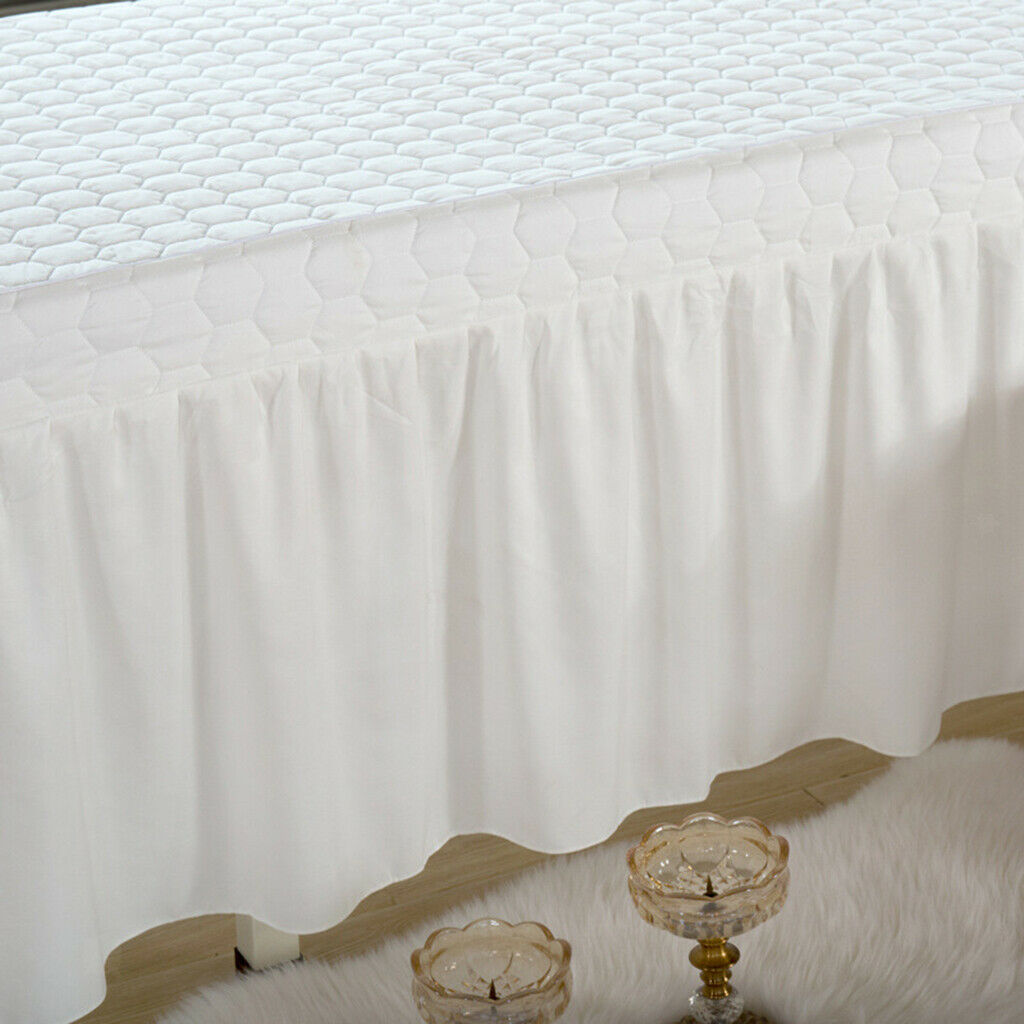 Massage Table Skirt Facial Cosmetic Bed Valance Sheet Cover 73x28" White